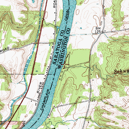 Topographic Map of Schuyler Brook, NY