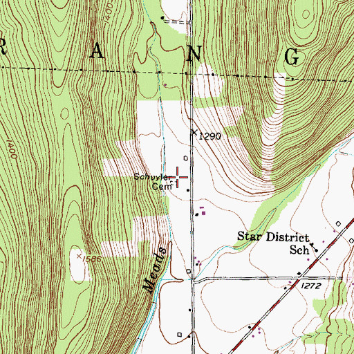 Topographic Map of Schuyler Cemetery, NY