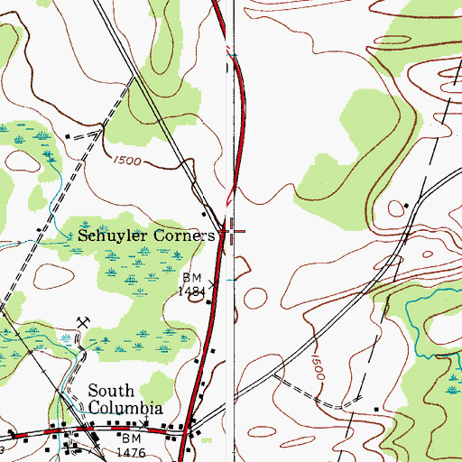 Topographic Map of Schuyler Corners, NY
