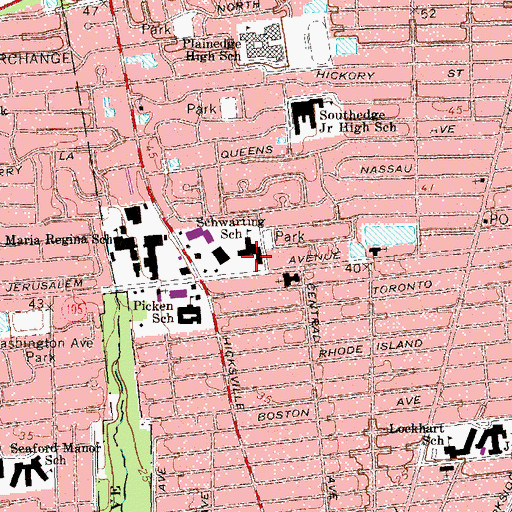 Topographic Map of Charles E Schwarting School, NY