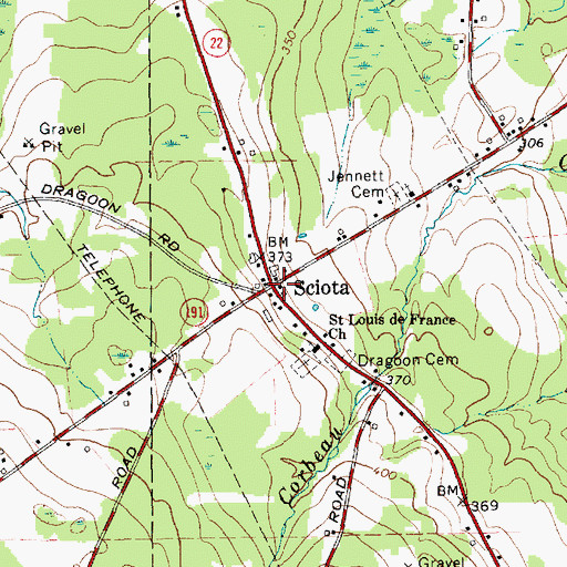 Topographic Map of Sciola, NY