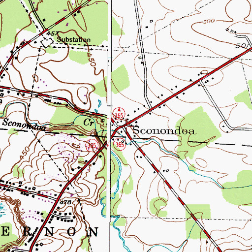 Topographic Map of Sconondoa, NY