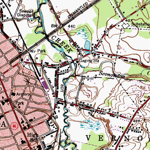 Topographic Map of Sconondoa Creek, NY