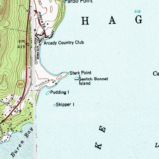 Topographic Map of Scotch Bonnet Island, NY