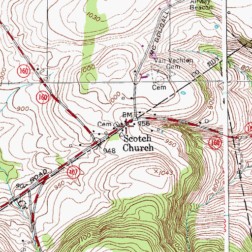 Topographic Map of Scotch Church, NY
