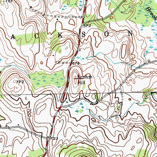 Topographic Map of Scotch Hill, NY