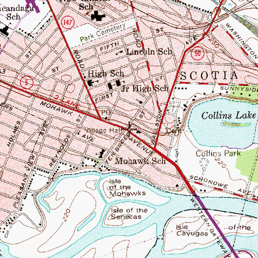 Topographic Map of Scotia, NY