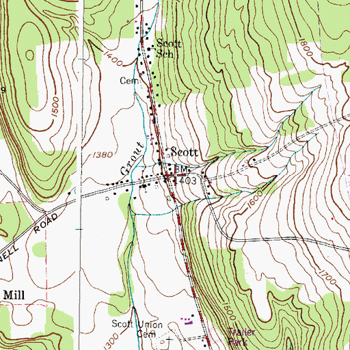 Topographic Map of Scott, NY