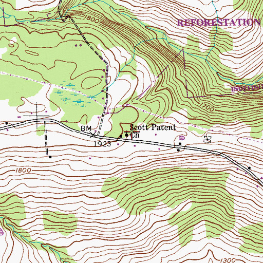 Topographic Map of Scott Patent Church, NY