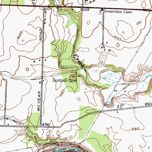 Topographic Map of Scottish Cemetery, NY