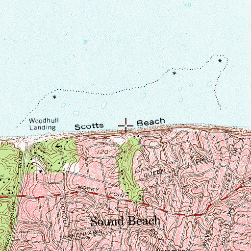 Topographic Map of Scotts Beach, NY