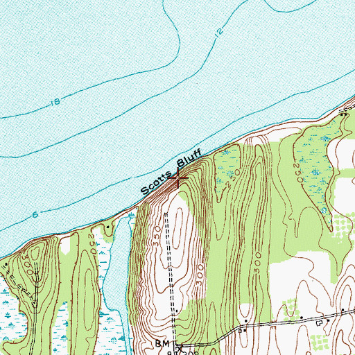 Topographic Map of Scotts Bluff, NY