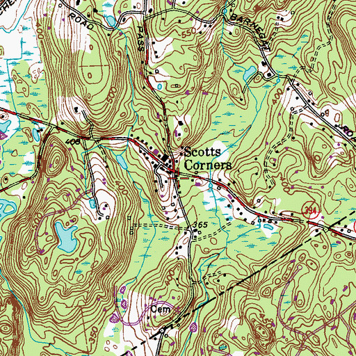 Topographic Map of Scotts Corners, NY