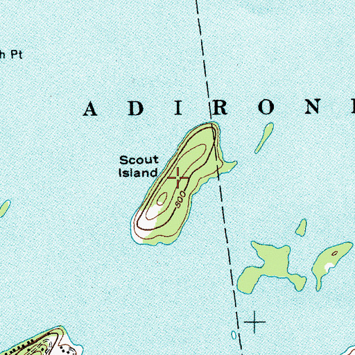 Topographic Map of Scout Island, NY