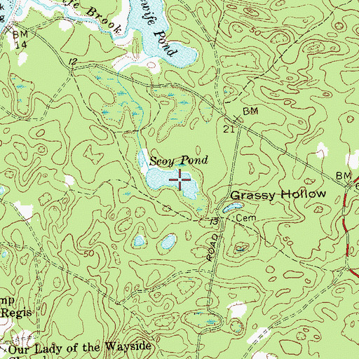 Topographic Map of Scoy Pond, NY
