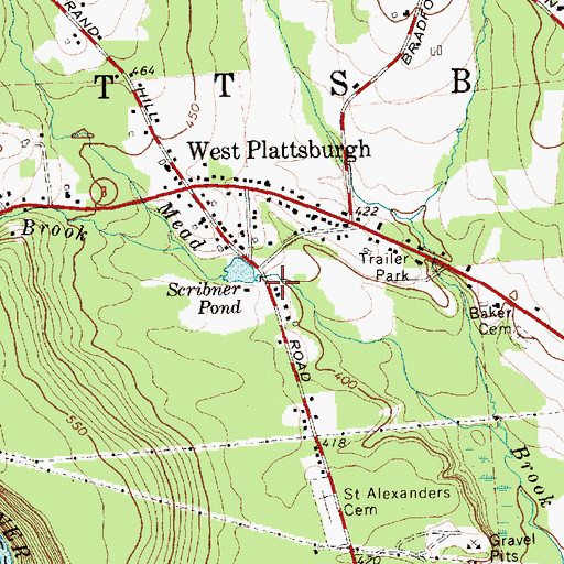 Topographic Map of Scribner Pond, NY