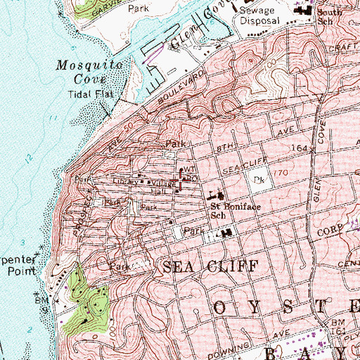 Topographic Map of Sea Cliff, NY