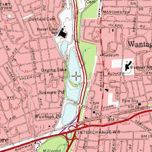 Topographic Map of Seaman Pond, NY