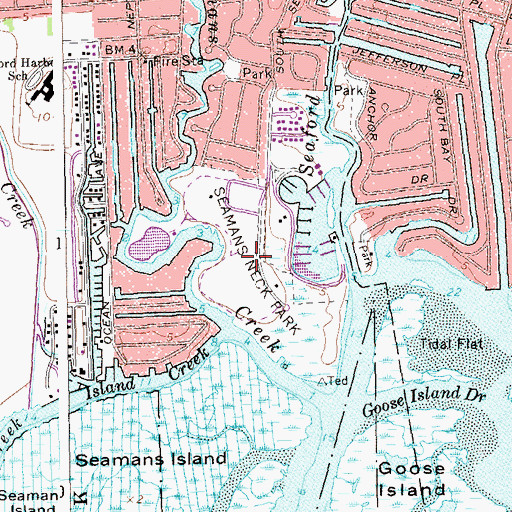 Topographic Map of Seamans Neck Park, NY