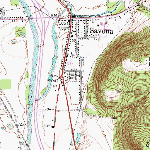Topographic Map of Seamans Cemetery, NY
