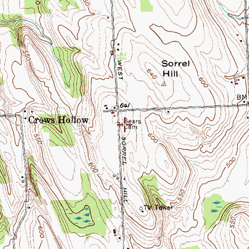 Topographic Map of Sears Cemetery, NY