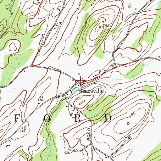 Topographic Map of Searsville, NY