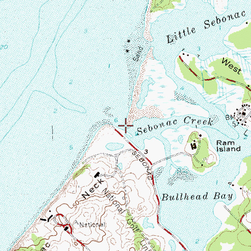Topographic Map of Sebonac Creek, NY