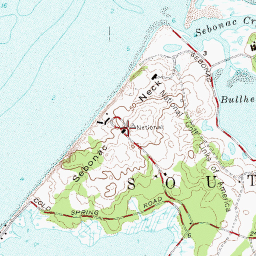 Topographic Map of Sebonac Neck, NY
