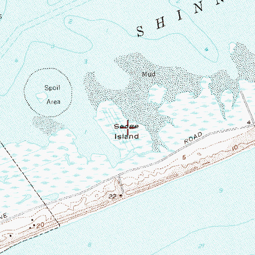 Topographic Map of Sedge Island, NY