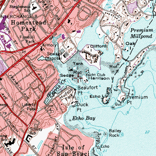 Topographic Map of Sedge Island, NY