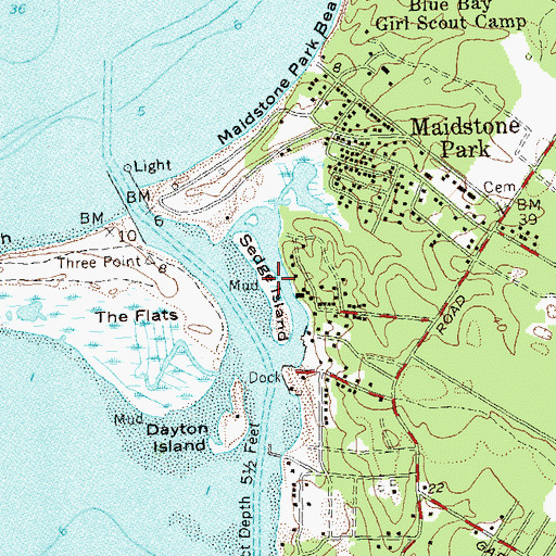 Topographic Map of Sedge Island, NY