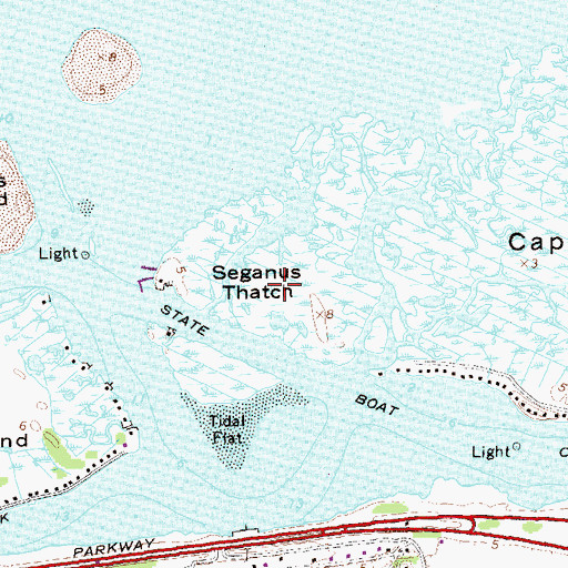 Topographic Map of Seganus Thatch, NY