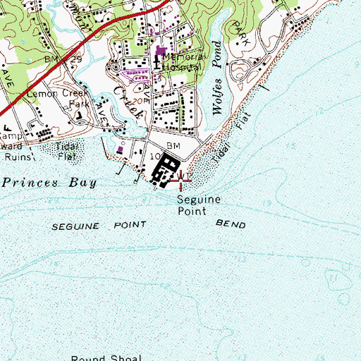 Topographic Map of Seguine Point, NY