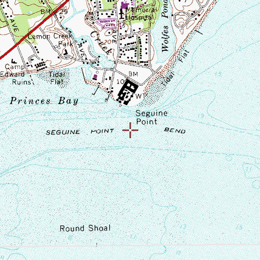 Topographic Map of Seguine Point Bend, NY