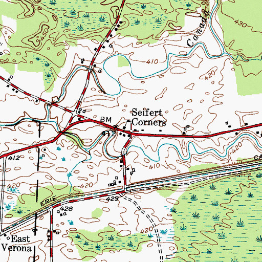 Topographic Map of Seifert Corners, NY