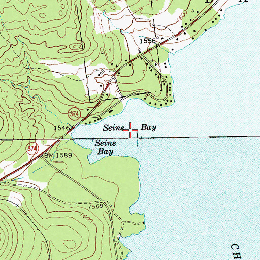 Topographic Map of Seine Bay, NY