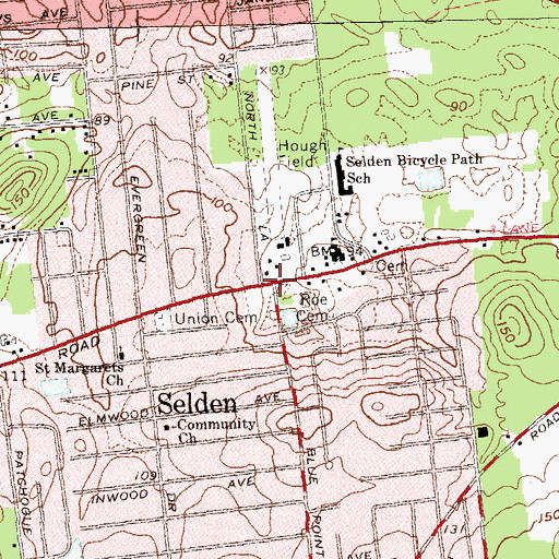 Topographic Map of Selden, NY