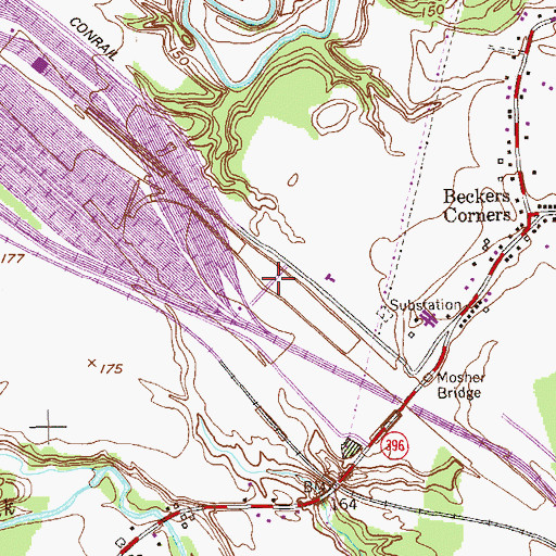 Topographic Map of Selkirk Yards (historical), NY