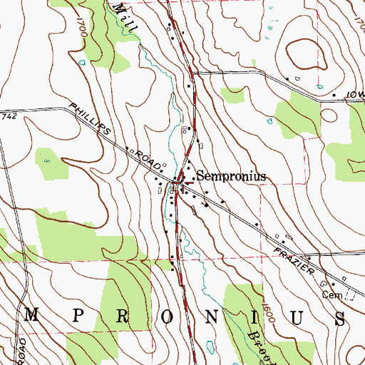 Topographic Map of Sempronius, NY