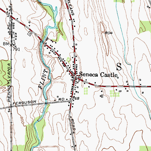 Topographic Map of Seneca Castle, NY