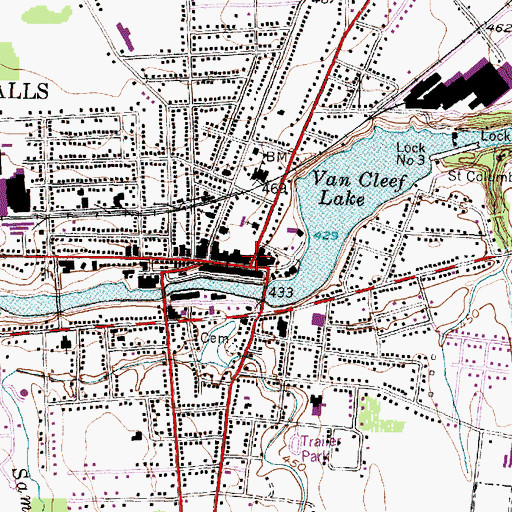 Topographic Map of Seneca Falls, NY