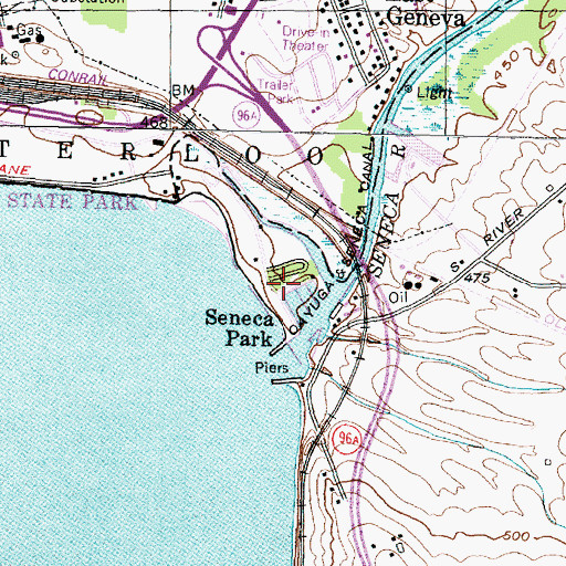 Topographic Map of Seneca Park, NY