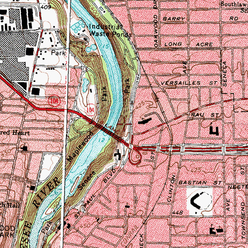Topographic Map of Seneca Park, NY