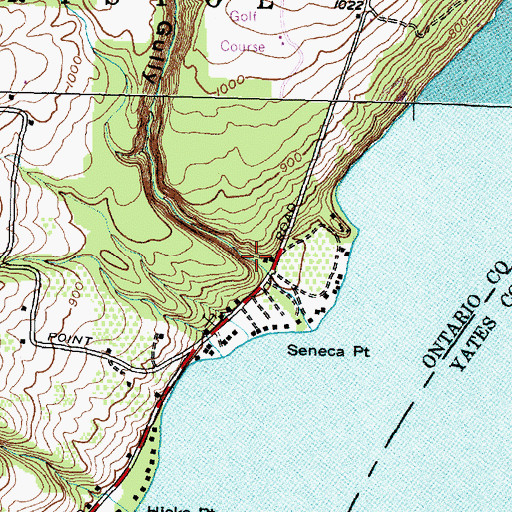 Topographic Map of Seneca Point Gully, NY