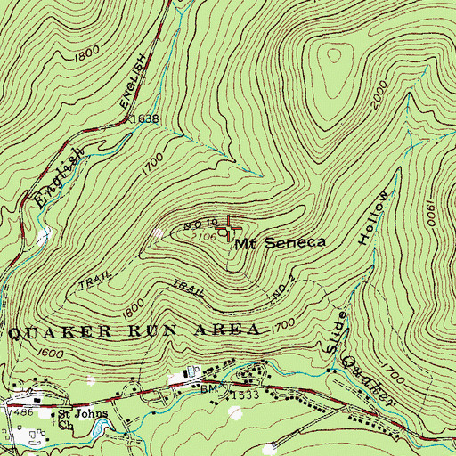 Topographic Map of Mount Seneca, NY