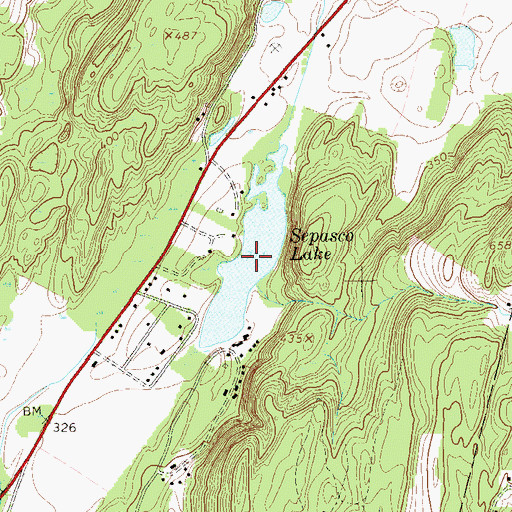 Topographic Map of Sepasco Lake, NY