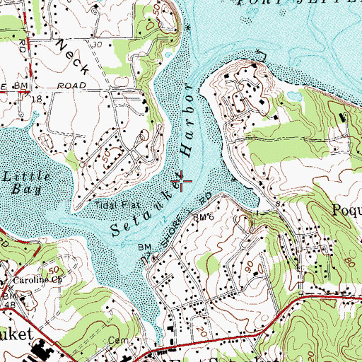 Topographic Map of Setauket Harbor, NY