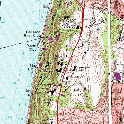 Topographic Map of Elizabeth Seton College, NY