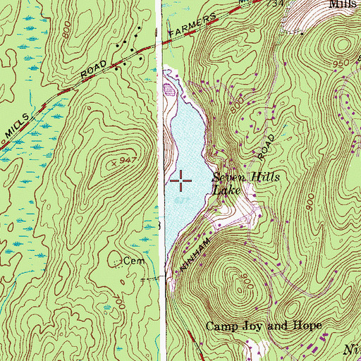 Topographic Map of Seven Hills Lake, NY