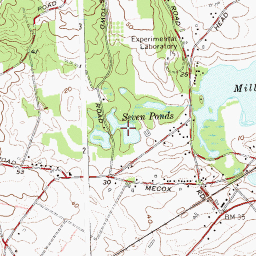 Topographic Map of Seven Ponds, NY